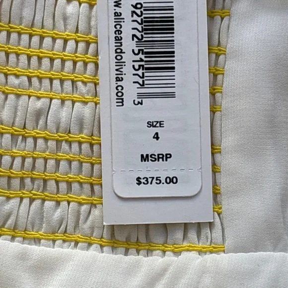 Alice+Olivia Yellow and white floral mini dress SIZE (4) - Picture 4 of 4
